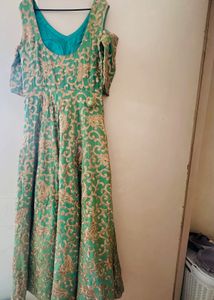 Heavy Ethnic Designer Gown With Cut Sleeves