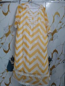 Yellow Chevron Kurta