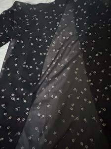 Chic Black Floral Sheer Dupatta