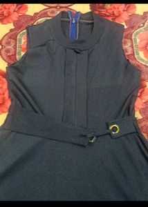 Navy Blue Fit &amp; Flare Dress