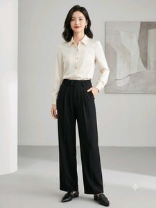 OFF DUTY BUTTON UP PLEATED HIGH WAIST PANTS