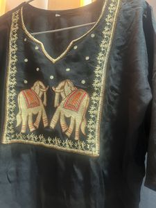 Black Embroidered Kurti