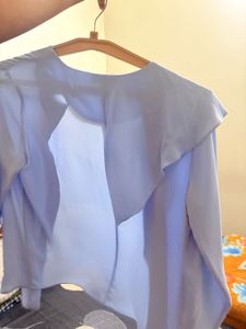 Stylish Light Blue Button-Up Top