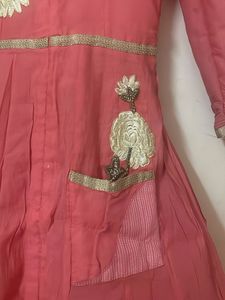 Elegant Pink Embroidered Kurti Dress