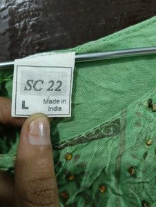 Bohemian Green Kurta Set with Embellishments