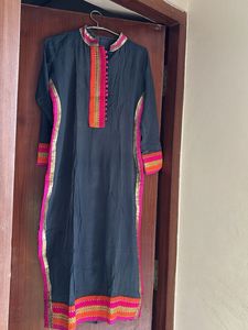 Pure Chiffon Embroidered long Kurta Length 44
