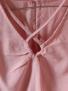 Tokyo talkies Pink Crisscross Top