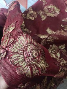 Elegant Maroon Floral Dress