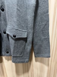 H&amp;M Military Style Grey Button Down Jacket