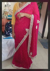 red partywear saree