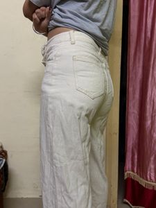 Off White Wide Leg Jeans