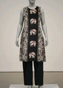 Stylish Elephant Print Kurta Set