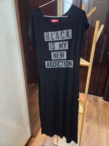 🇮🇳Freedom Sale🇮🇳Black Graphic Print Dress