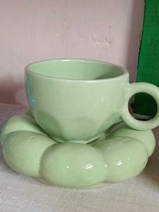 Cute Light Green Cup & Saucer Set