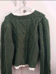 Korean Green Knit Cardigan Top 💚