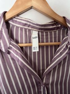 Branded Kazo Striped Button-Up Shirt