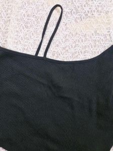 Chic One-Shoulder Black Crop Top