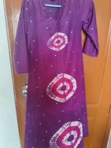 Navratri Beautiful Purple Bandhani Kurta Set