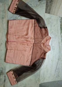 Elegant Ethnic Kurta with Net Detail