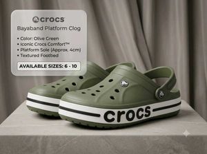 Green Crocs Clogs, Bayaband clog, Extreme Comfort