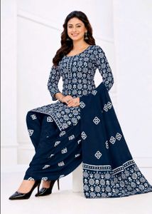 Mayur Navy Blue Dress Material Set
