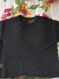 Shein Black Mesh Top