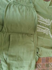 Embroidered Green Kurta
