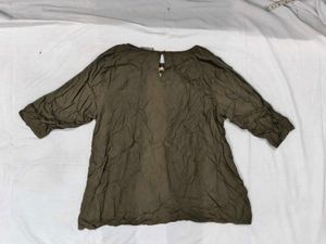 Embroidered Olive Green Top