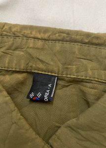 Chic Olive Green Ruched Crop Top