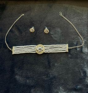 Pearl Diamond Necklace Set