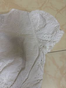 White Broderie Anglaise Crop Top
