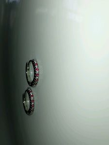 Diamond ruby hoop earrings ✨️