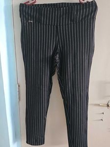 officewear formal Striped Black Pants