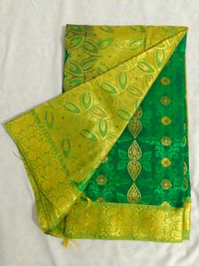 Green &amp; Yellow Silk Saree