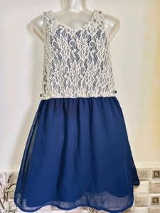 Chic Lace &amp; Chiffon Fit &amp; Flare Dress
