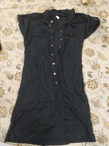 Chic Black Button-Down Dress