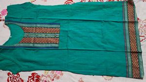 Elegant Green Kurta with Embellished Neckline (M)