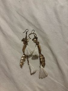 Boho Feather Tassel Earrings