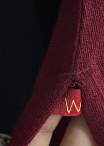 W Black &amp; Maroon Embroidered winter Kurta