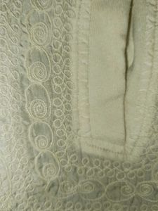 Silk Dori Work White Kurti