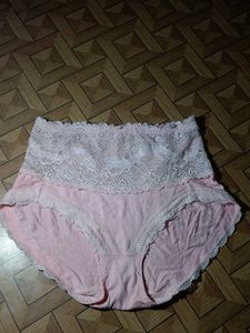 Pink Lace Trim Briefs