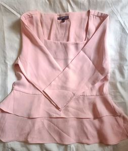 Chic Pink Peplum Top with Square Neckline