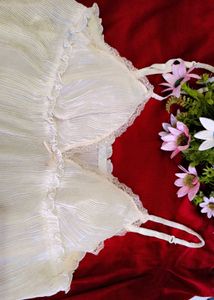 Lace Trim night spaghetti top with bottom