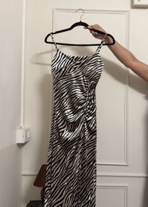 Velvet Zebra Print Maxi Dress