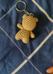 Handmade Crochet Teddy Bear Keychain