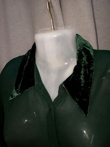 DHAMAKA 💥 OFFERS VELVET COLLAR SHIRT FOR WOMEN'S