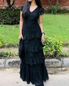 Black Ruffled Maxi Dress