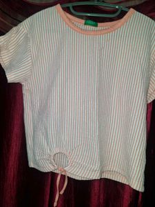 Striped Cropped T-Shirt -new one