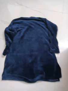 H&amp;M Blue Velvet Tunic Top