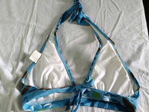 Blue Floral Bikini Top